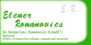 elemer romanovics business card